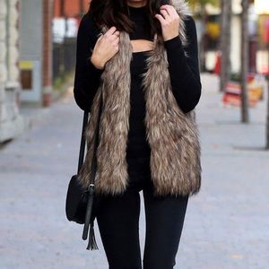 Faux fur vest